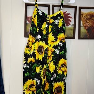 Love Riche Floral Black and Yellow Dress